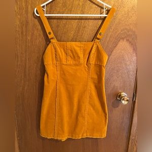Corduroy mini dress in burnt orange size medium